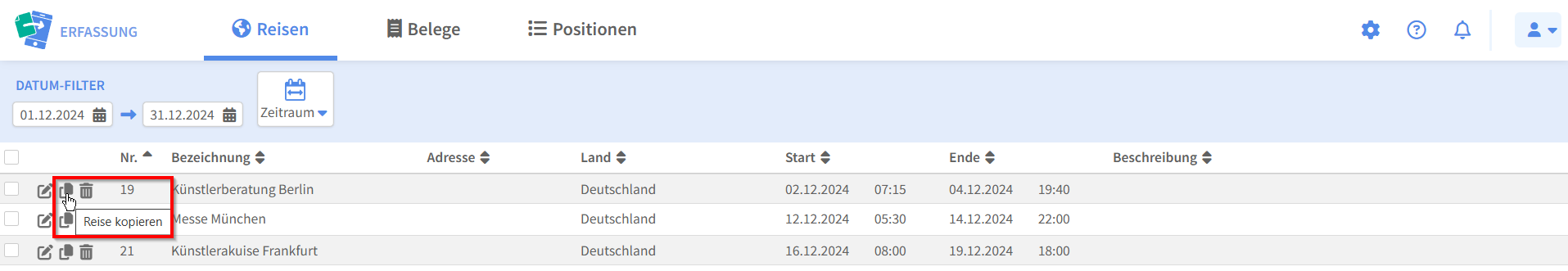 Reise kopieren Reise kopieren